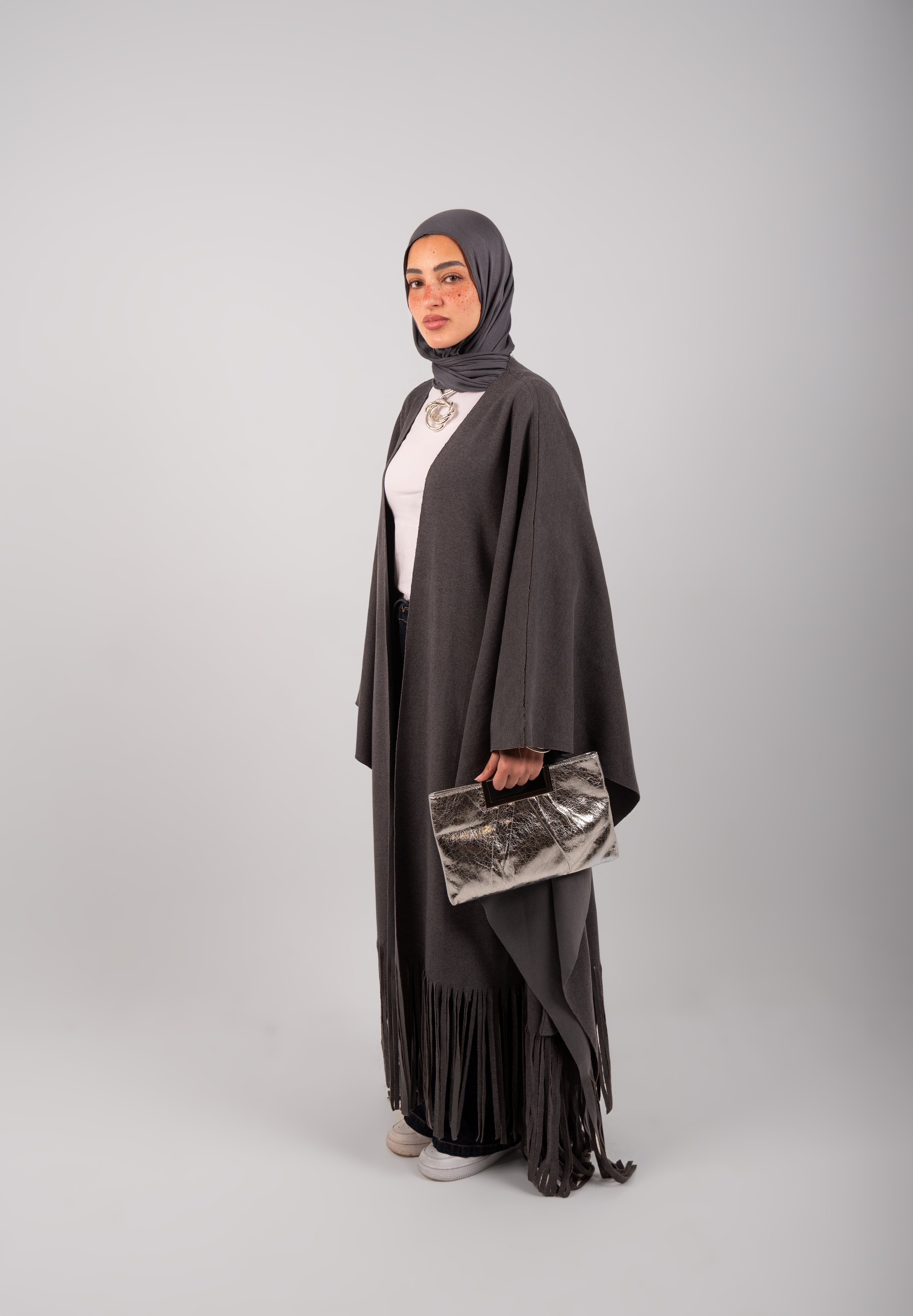 The Fringed Kaftan (Grey)